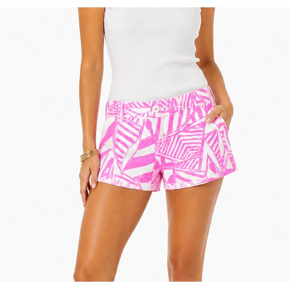 Lilly Pulitzer Walsh Short Capri Pink Yacht Sea 3" Shorts Womens 4 Preppy Y2K